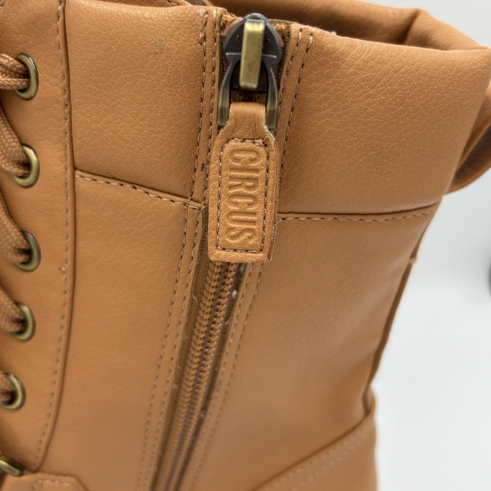 Sam Edelman Circus Vegan Combat Moto Boot Size 10 Camel Brown Tan‎ - Picture 7 of 9